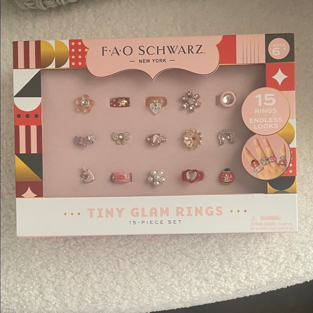 FAO Schwarz Glam Rings Set - Pink and Gold
